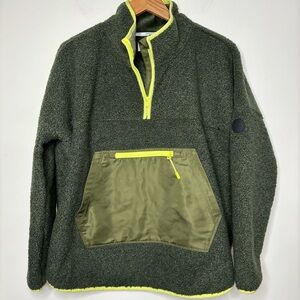 Tuckernuck Fleece Cady Quarter Zip Green Fleece Pullover Jacket M/L
